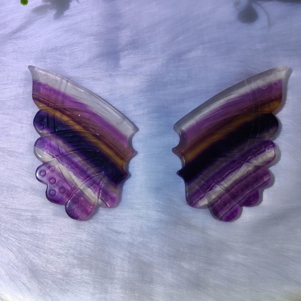 Fluorite Butterfly Wing Carvings — product photo 1