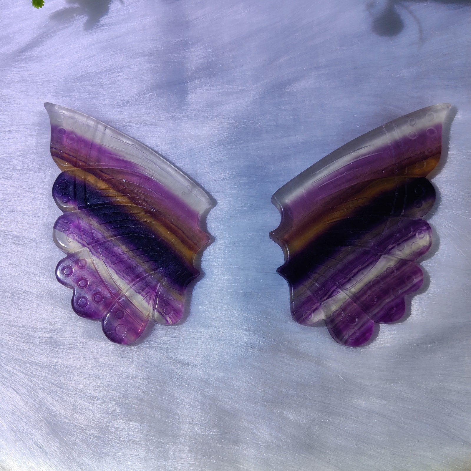 Fluorite Butterfly Wing Carvings — product photo 1