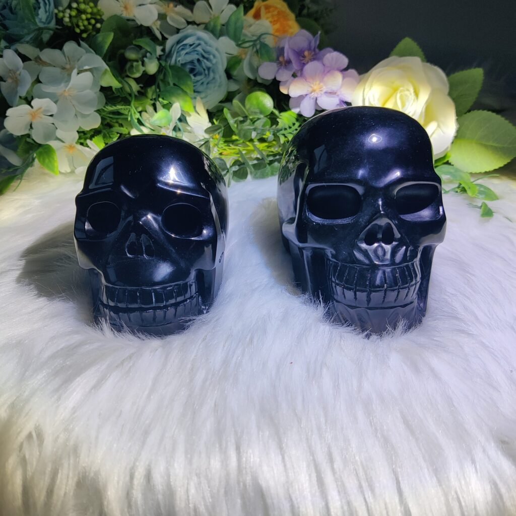 Gold Sheen Obsidian Skulls — product photo 1