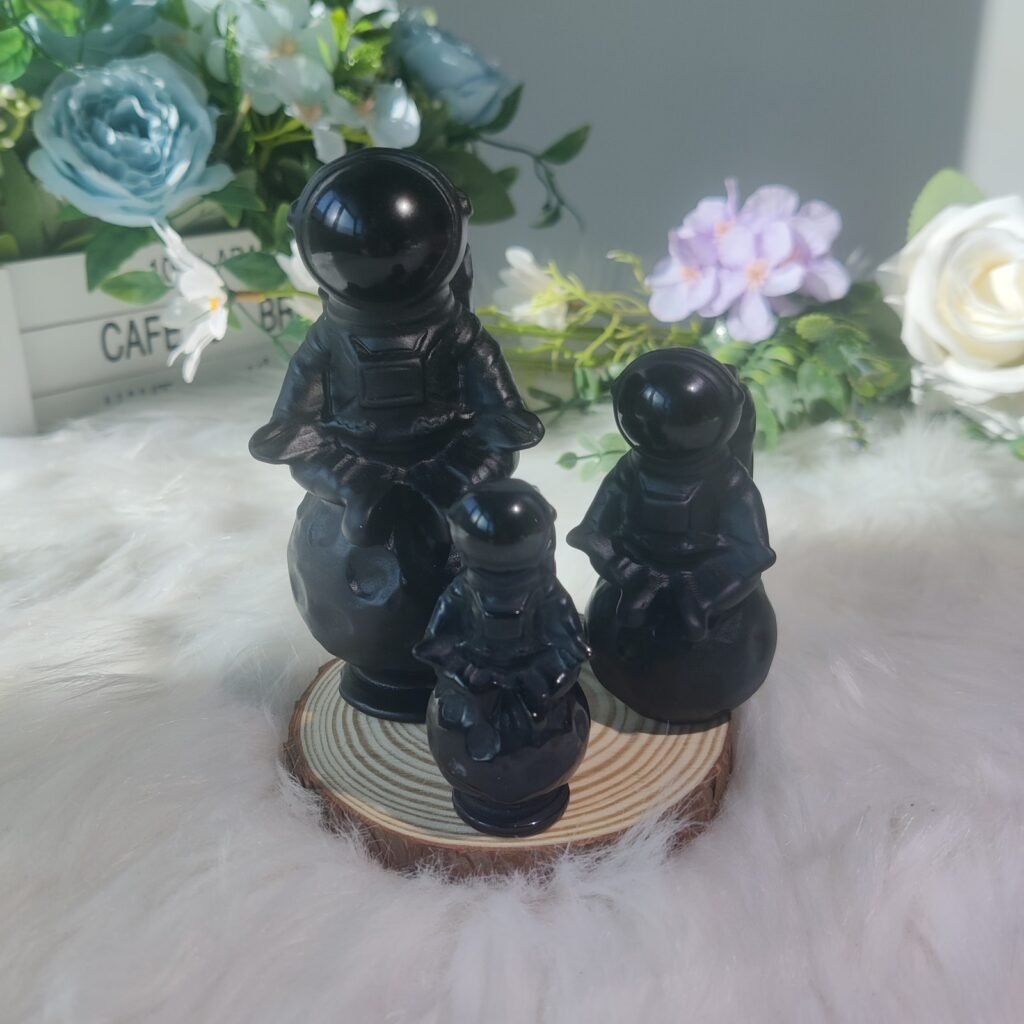 Obsidian Astronaut Carvings — product photo 1