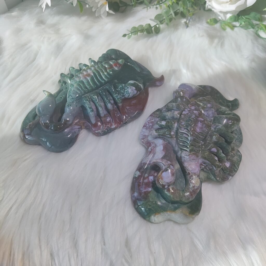 Ocean Jasper Scorpion Carvings — product photo 1