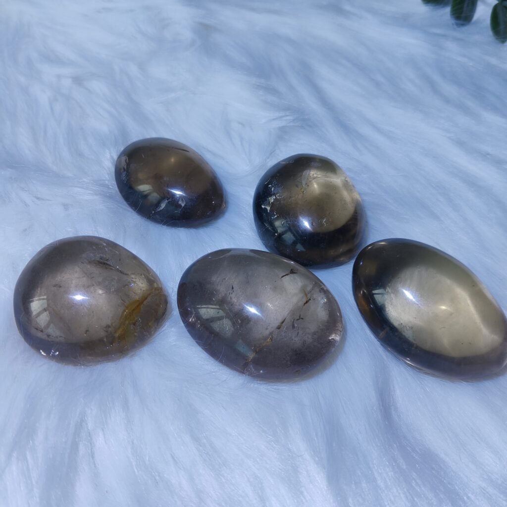 GD Crystal smoky quartz palm stones