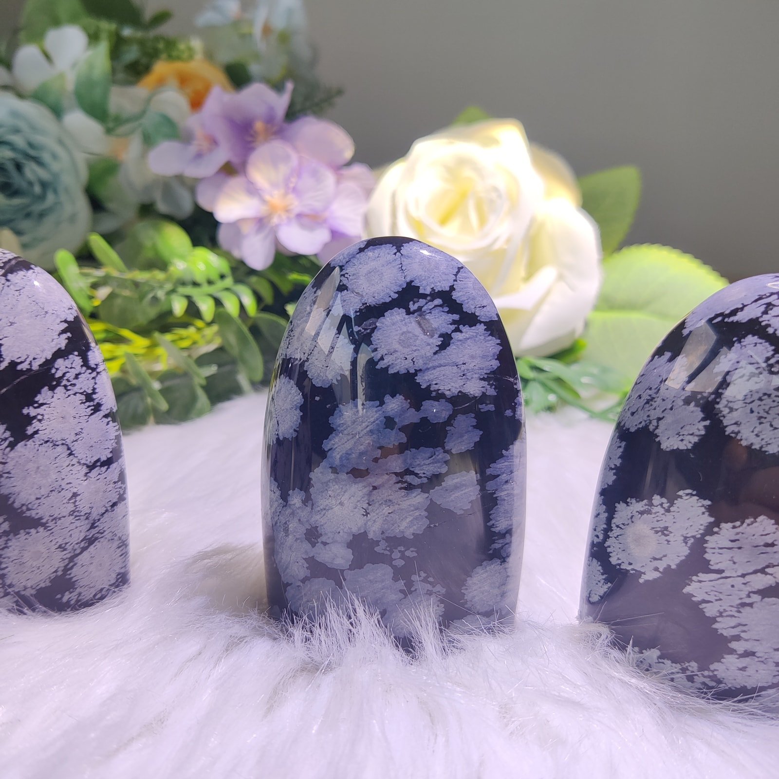 Snowflake Obsidian Mini Standing Stones — product photo 2